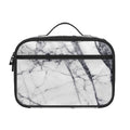 White Gray Scratch Marble Print Portable Lunch Bag