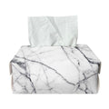 White Gray Scratch Marble Print Rectangle Tissue Box Cover