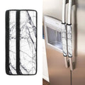 White Gray Scratch Marble Print Refrigerator Handle Covers
