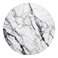 White Gray Scratch Marble Print Round Blanket