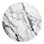 White Gray Scratch Marble Print Round Blanket