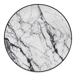 White Gray Scratch Marble Print Round Floor Mat