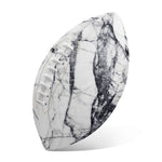 White Gray Scratch Marble Print Rugby Ball