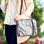 White Gray Scratch Marble Print Shoulder Strap Bible Bag