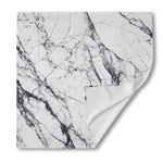 White Gray Scratch Marble Print Silk Bandana