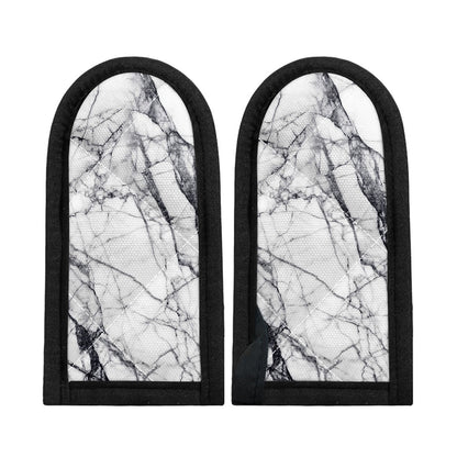 White Gray Scratch Marble Print Skillet Handle Cover
