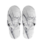 White Gray Scratch Marble Print Slippers
