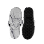 White Gray Scratch Marble Print Slippers
