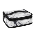 White Gray Scratch Marble Print Small Lunch Bag