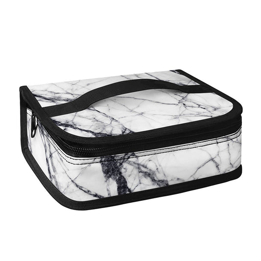White Gray Scratch Marble Print Small Lunch Bag