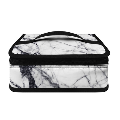 White Gray Scratch Marble Print Small Lunch Bag
