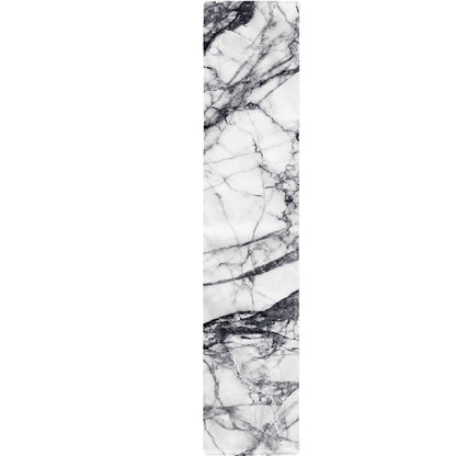 White Gray Scratch Marble Print Table Runner