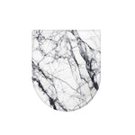 White Gray Scratch Marble Print Toilet Lid Cover