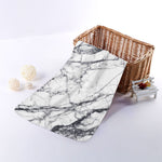 White Gray Scratch Marble Print Towel