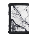 White Gray Scratch Marble Print Trifold Wallet