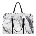White Gray Scratch Marble Print Utility Tote Bag