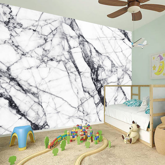 White Gray Scratch Marble Print Wall Sticker