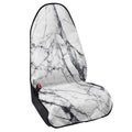 White Gray Scratch Marble Print Waterproof Car Seat Cover