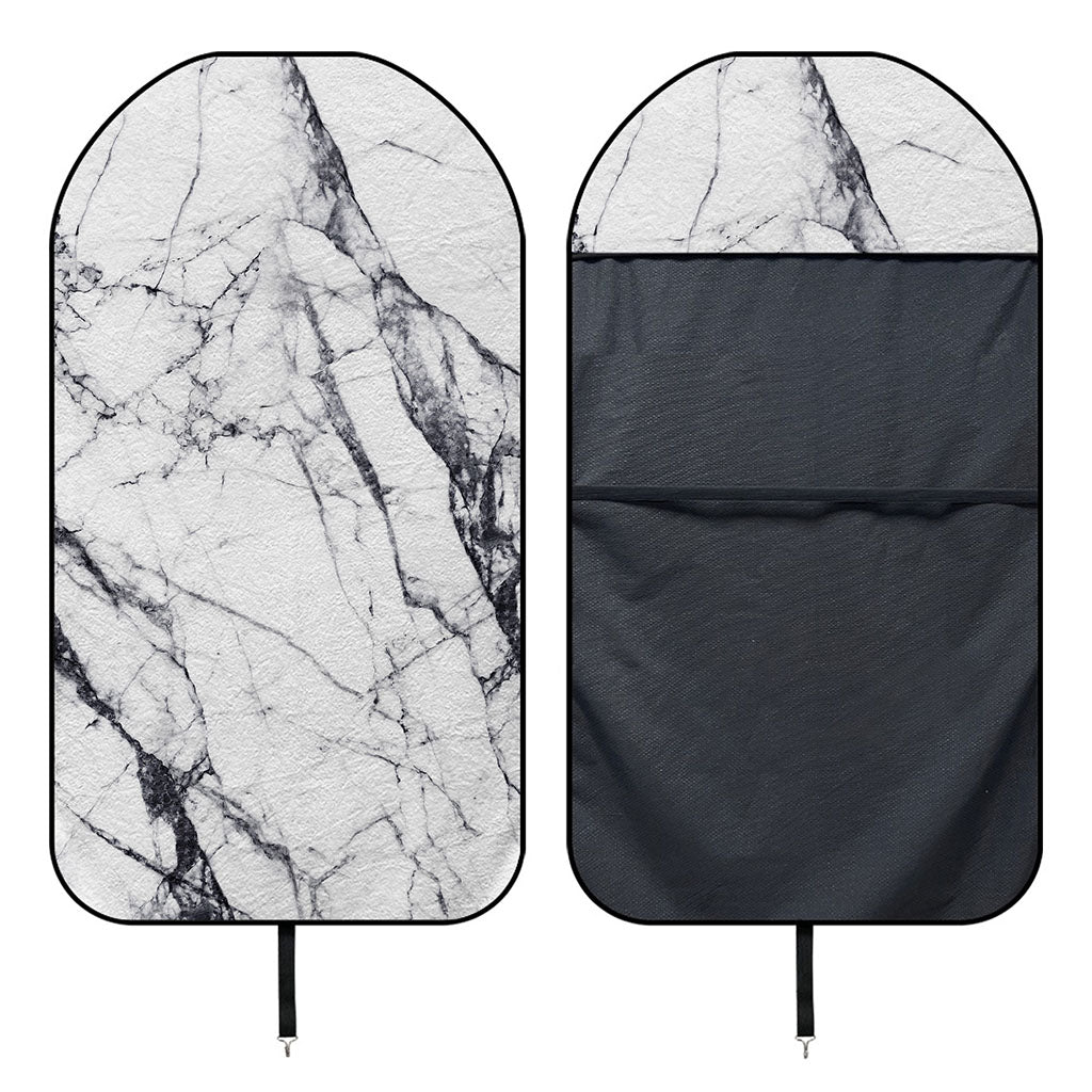 White Gray Scratch Marble Print Waterproof Car Seat Cover