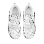 White Gray Scratch Marble Print White Running Shoes