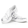 White Gray Scratch Marble Print White Slip On Sneakers