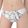 White Gray Scratch Marble Print Women's Panties