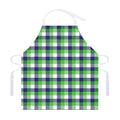 White Green And Blue Buffalo Plaid Print Adjustable Apron
