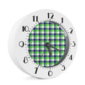 White Green And Blue Buffalo Plaid Print Alarm Clock