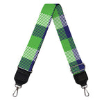 White Green And Blue Buffalo Plaid Print Bag Strap