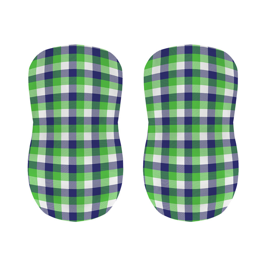 White Green And Blue Buffalo Plaid Print Bar Stool Covers