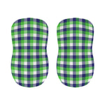 White Green And Blue Buffalo Plaid Print Bar Stool Covers