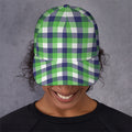 White Green And Blue Buffalo Plaid Print Baseball Cap