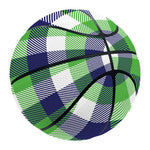 White Green And Blue Buffalo Plaid Print Basketball