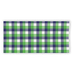 White Green And Blue Buffalo Plaid Print Beach Towel