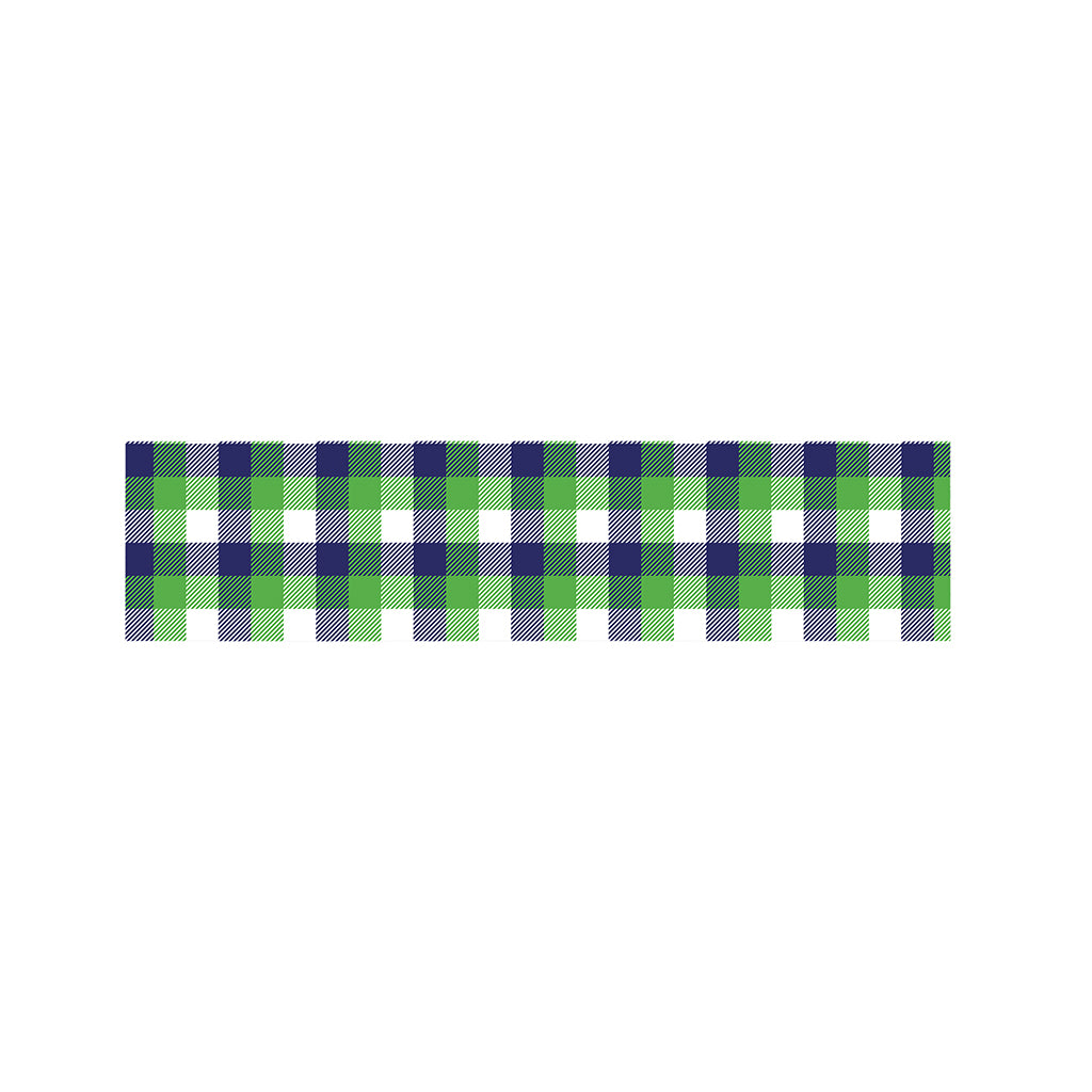 White Green And Blue Buffalo Plaid Print Bed Runner