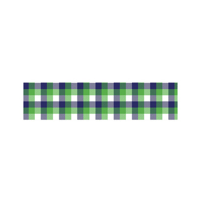 White Green And Blue Buffalo Plaid Print Bed Runner