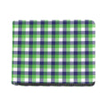 White Green And Blue Buffalo Plaid Print Bifold Wallet
