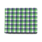 White Green And Blue Buffalo Plaid Print Bifold Wallet