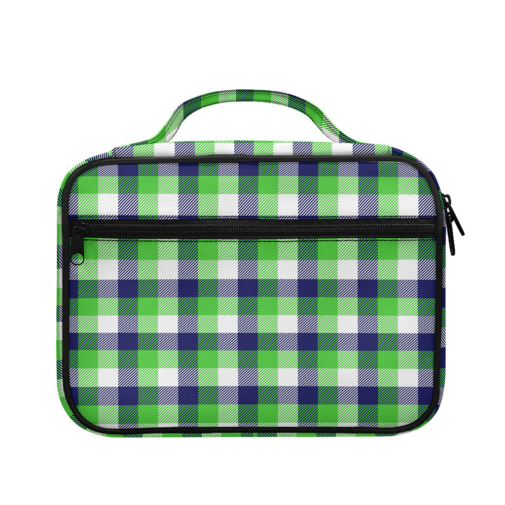 White Green And Blue Buffalo Plaid Print Briefcase Bible Bag