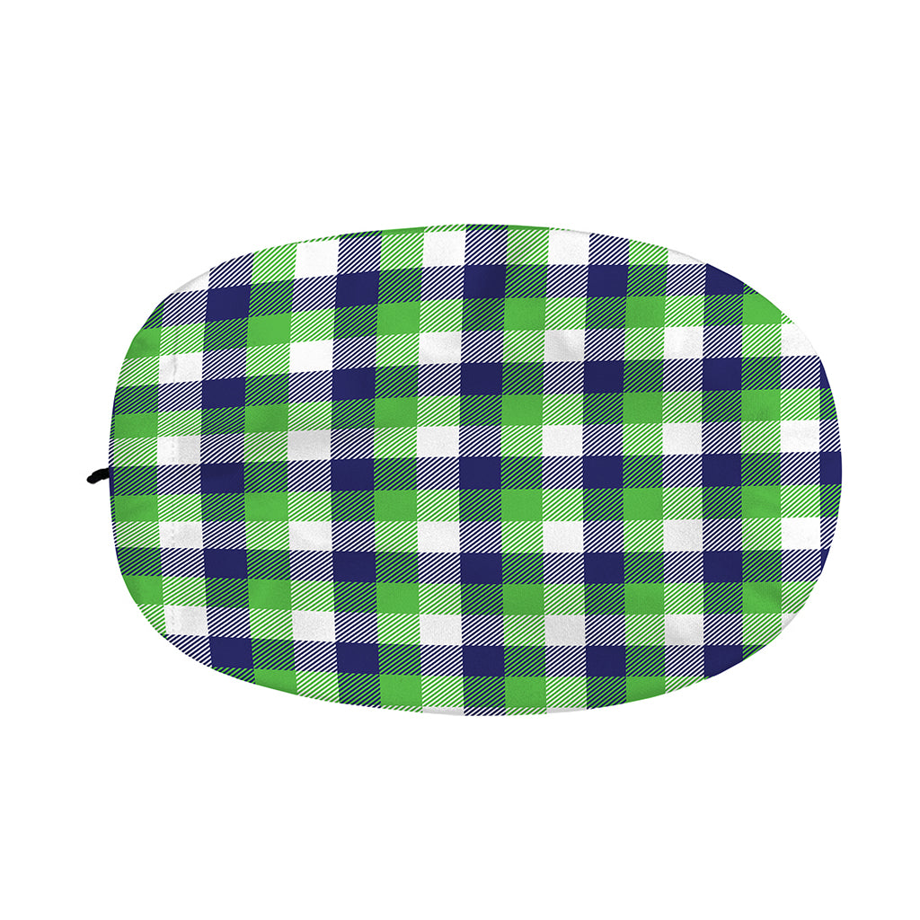 White Green And Blue Buffalo Plaid Print Car Side Mirror Covers