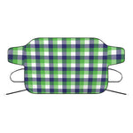 White Green And Blue Buffalo Plaid Print Car Windshield Snow Cover