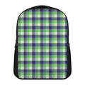 White Green And Blue Buffalo Plaid Print Casual Backpack