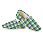 White Green And Blue Buffalo Plaid Print Casual Shoes