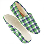 White Green And Blue Buffalo Plaid Print Casual Shoes