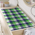 White Green And Blue Buffalo Plaid Print Changing Pad Cover