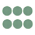 White Green And Blue Buffalo Plaid Print Coaster Set