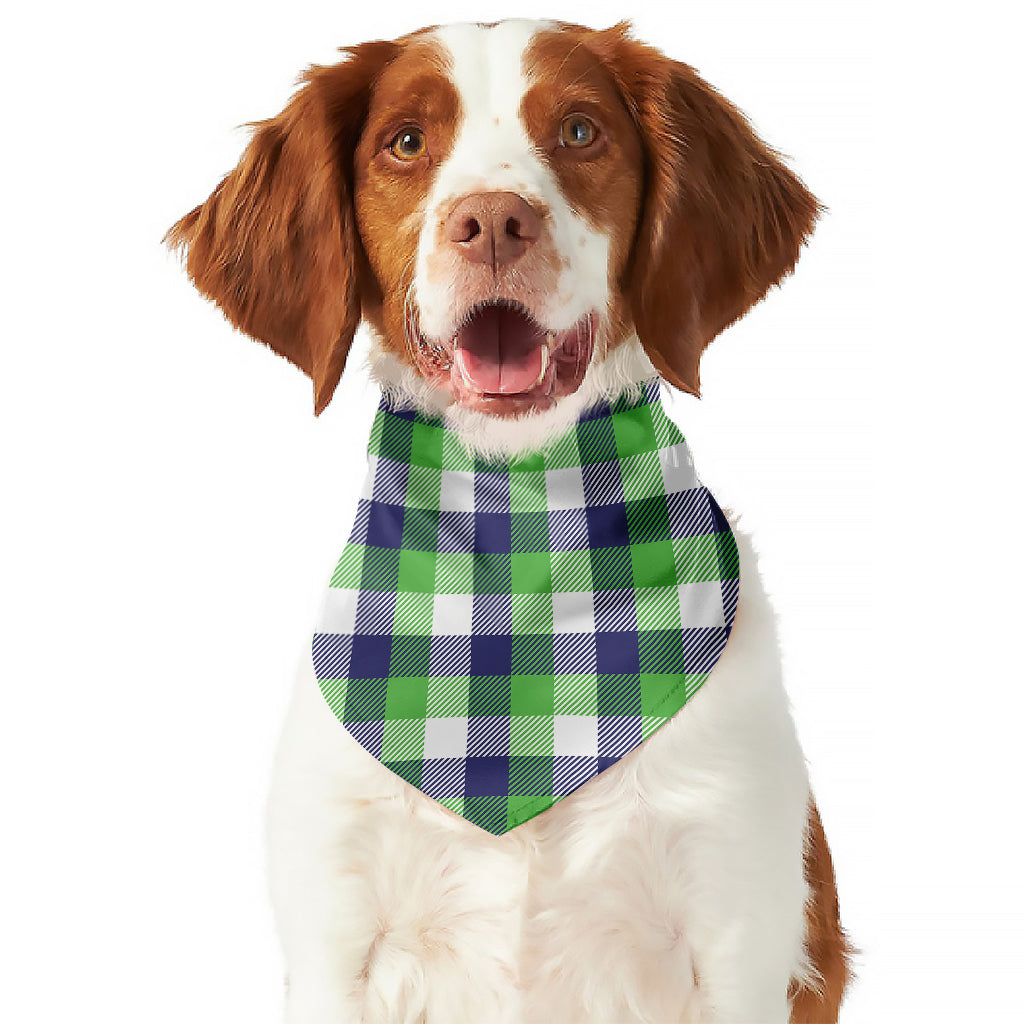 White Green And Blue Buffalo Plaid Print Dog Bandana
