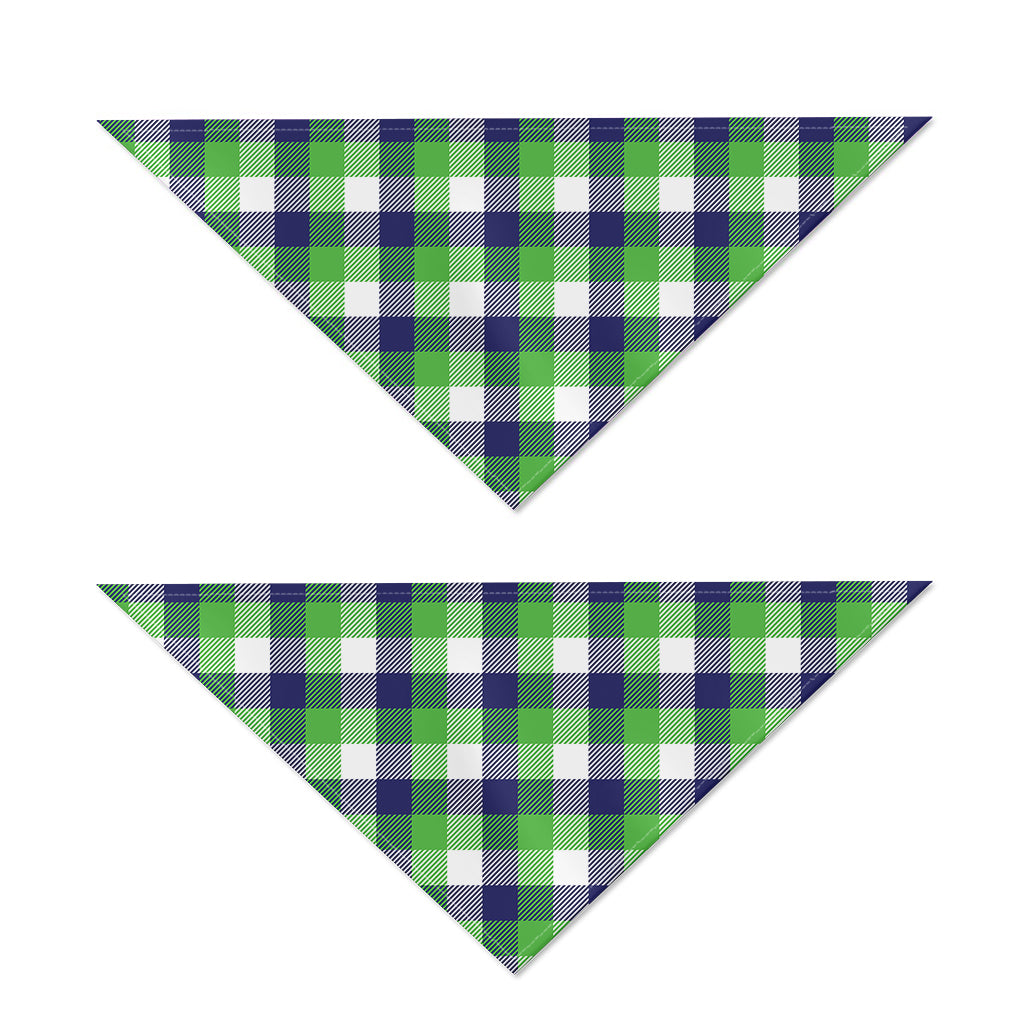 White Green And Blue Buffalo Plaid Print Dog Bandana