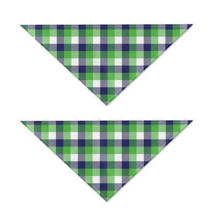 White Green And Blue Buffalo Plaid Print Dog Bandana