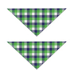 White Green And Blue Buffalo Plaid Print Dog Bandana